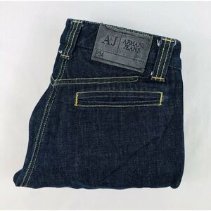 Armani Jeans 24x30 Dark Indigo 003 Wash Straight Trouser Jeans Made In Italy